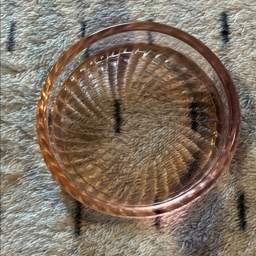 Elegant Pink Vintage Depression Glass Trinket Dish